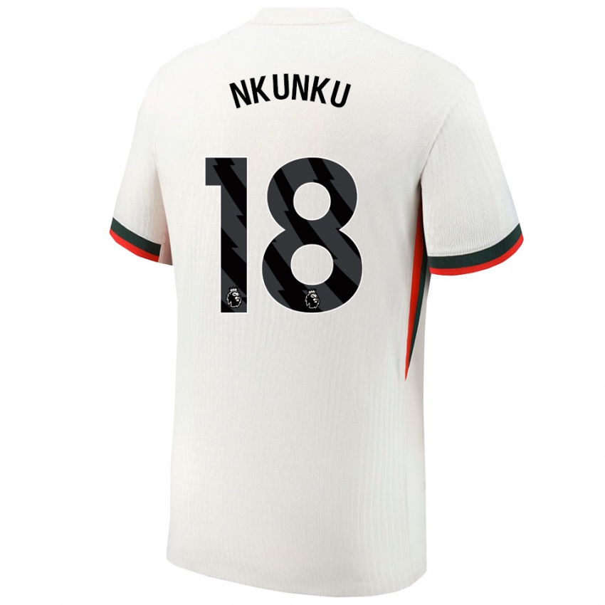 גברים כריסטופר אנקונקו #18 לבן ירוק הרחק ג'רזי 2025/26 חולצה קצרה