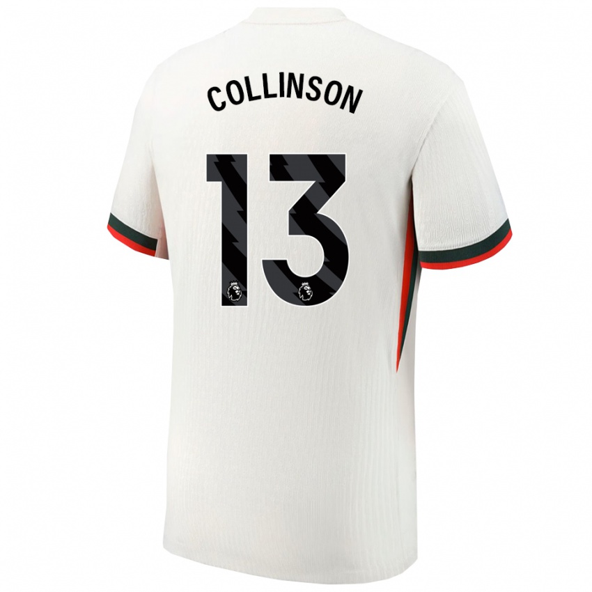 גברים Isaac Collinson #13 לבן ירוק הרחק ג'רזי 2025/26 חולצה קצרה