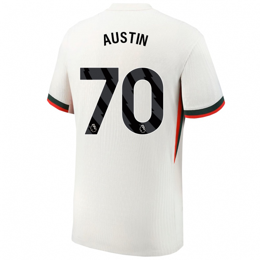 גברים Jack Austin #70 לבן ירוק הרחק ג'רזי 2025/26 חולצה קצרה