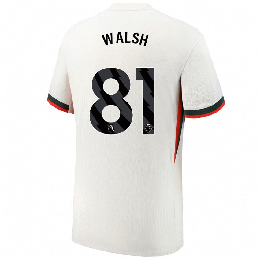 גברים Reggie Walsh #81 לבן ירוק הרחק ג'רזי 2025/26 חולצה קצרה