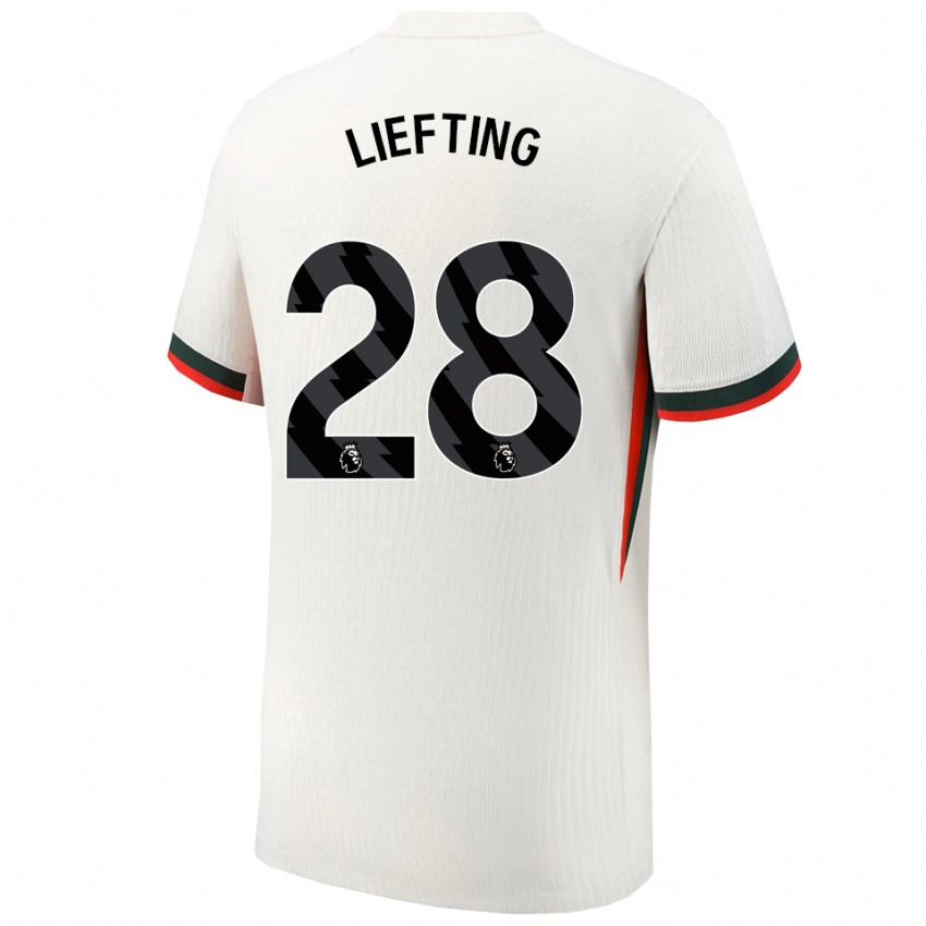 גברים Femke Liefting #28 לבן ירוק הרחק ג'רזי 2025/26 חולצה קצרה