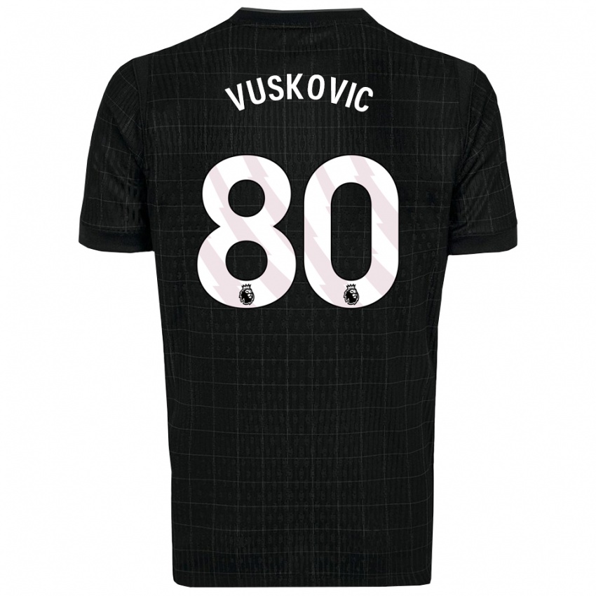 גברים לוקה וושקוביץ' #80 שחור אפור הרחק ג'רזי 2025/26 חולצה קצרה