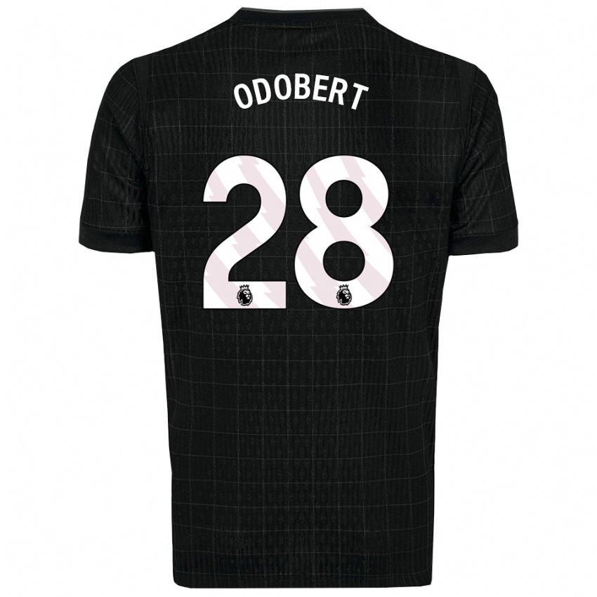 גברים וילסון אודובר #28 שחור אפור הרחק ג'רזי 2025/26 חולצה קצרה