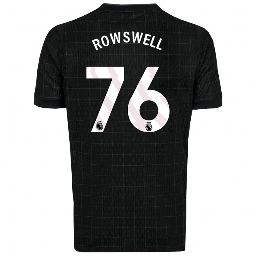 גברים ג'יימס רוסוול #76 שחור אפור הרחק ג'רזי 2025/26 חולצה קצרה