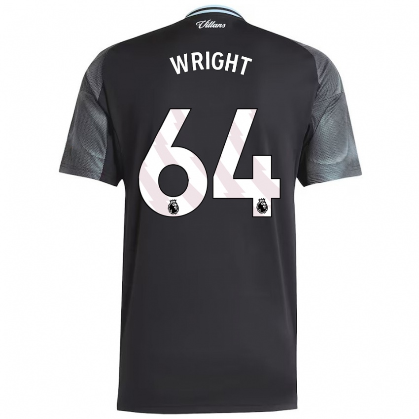 גברים James Wright #64 שחור תכלת הרחק ג'רזי 2025/26 חולצה קצרה