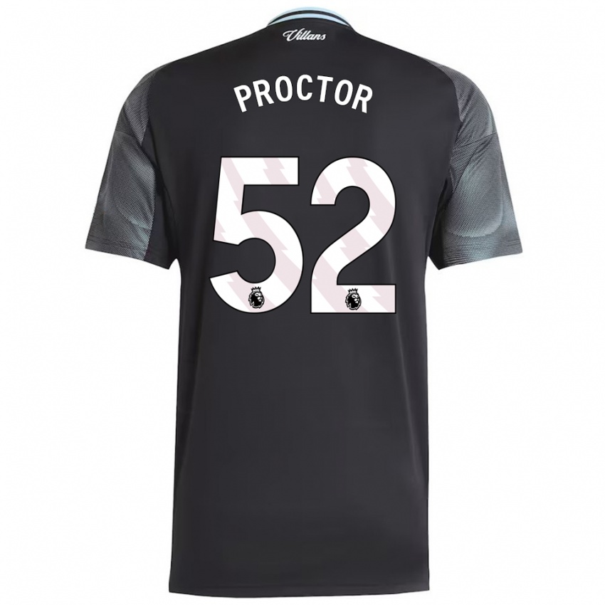גברים Sam Proctor #52 שחור תכלת הרחק ג'רזי 2025/26 חולצה קצרה