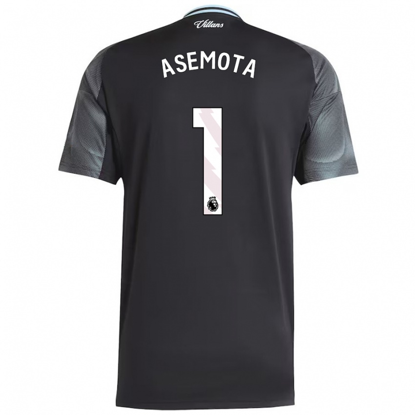 גברים Owen Asemota #1 שחור תכלת הרחק ג'רזי 2025/26 חולצה קצרה