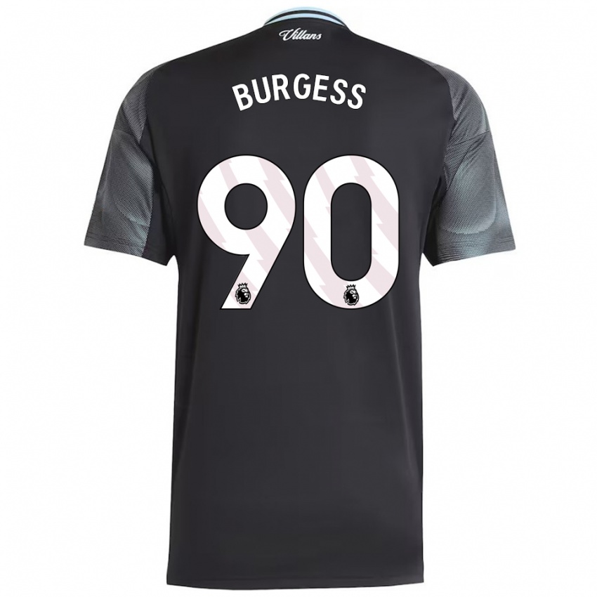 גברים Woody Burgess #90 שחור תכלת הרחק ג'רזי 2025/26 חולצה קצרה