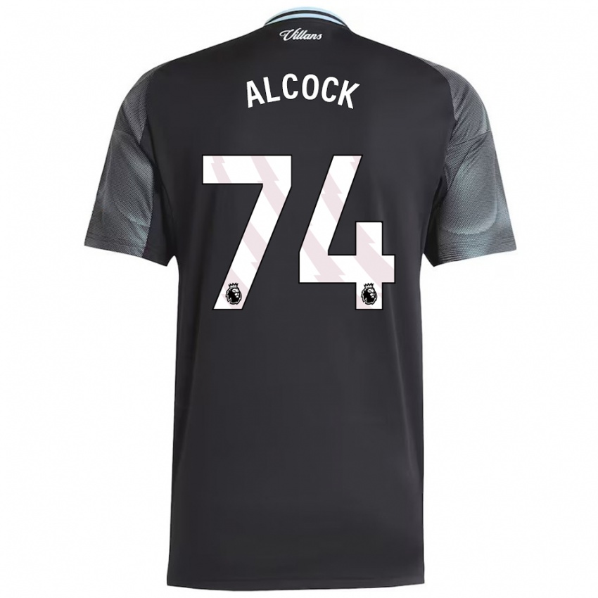 גברים Todd Alcock #74 שחור תכלת הרחק ג'רזי 2025/26 חולצה קצרה
