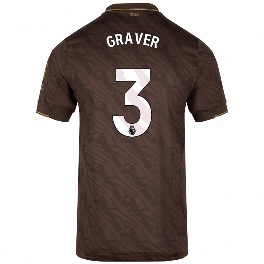 גברים Regan Graver #3 חום זהב הרחק ג'רזי 2025/26 חולצה קצרה