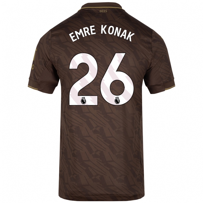 גברים Yunus Emre Konak #26 חום זהב הרחק ג'רזי 2025/26 חולצה קצרה