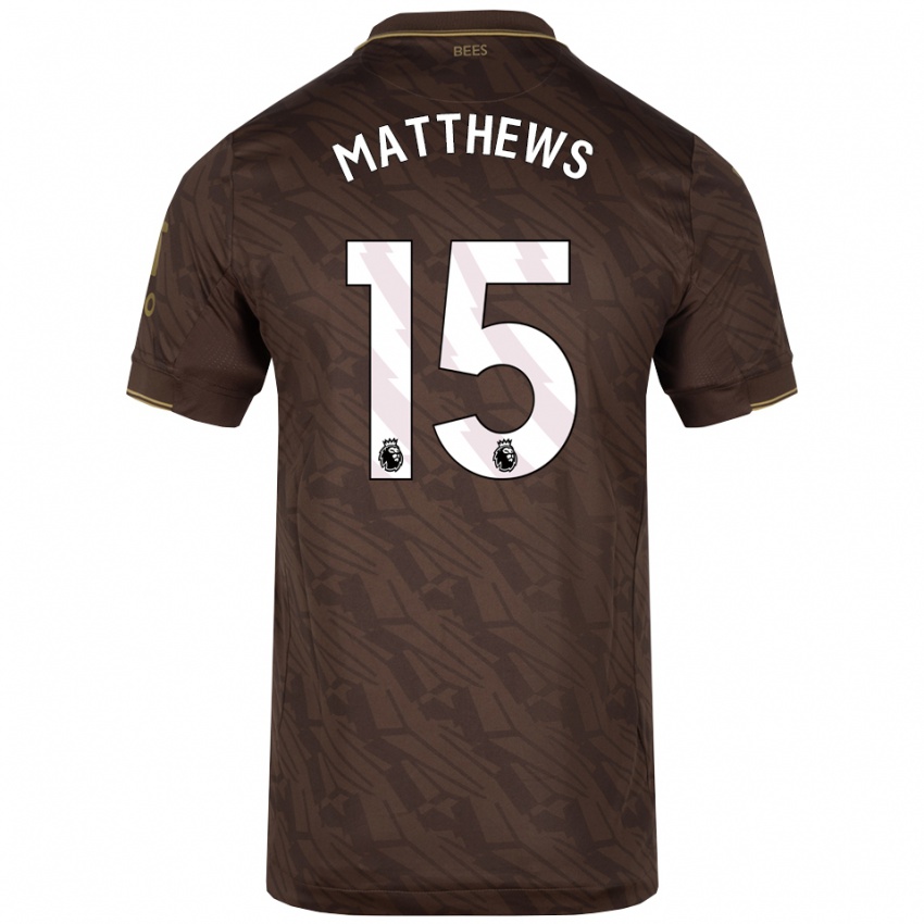 גברים Kirsty Matthews #15 חום זהב הרחק ג'רזי 2025/26 חולצה קצרה