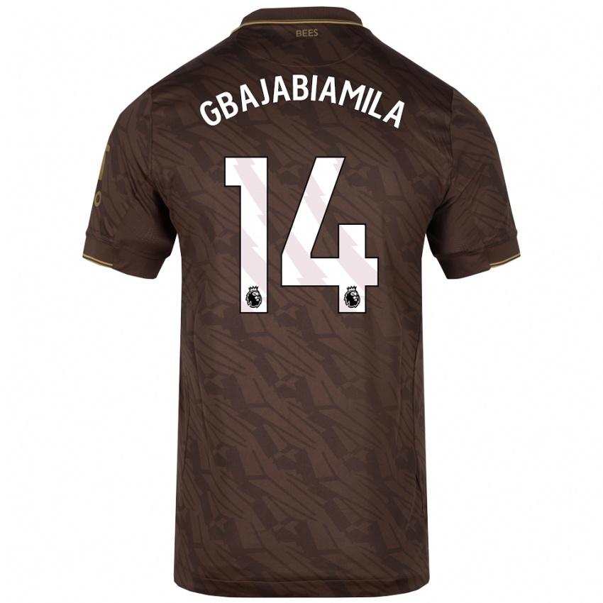 גברים Habeebat Gbajabiamila #14 חום זהב הרחק ג'רזי 2025/26 חולצה קצרה