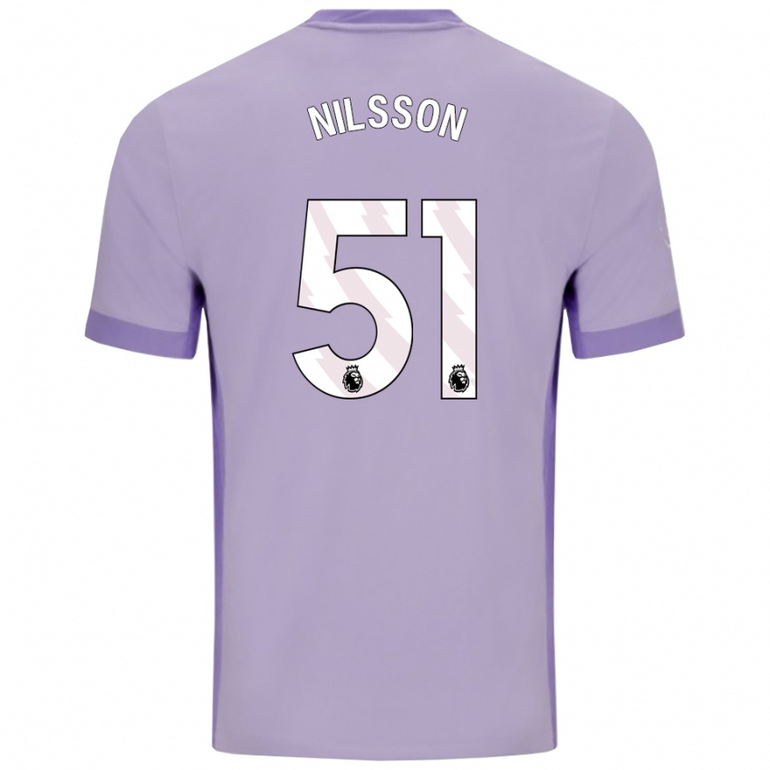 גברים Casper Nilsson #51 טארו סגול לבן הרחק ג'רזי 2025/26 חולצה קצרה