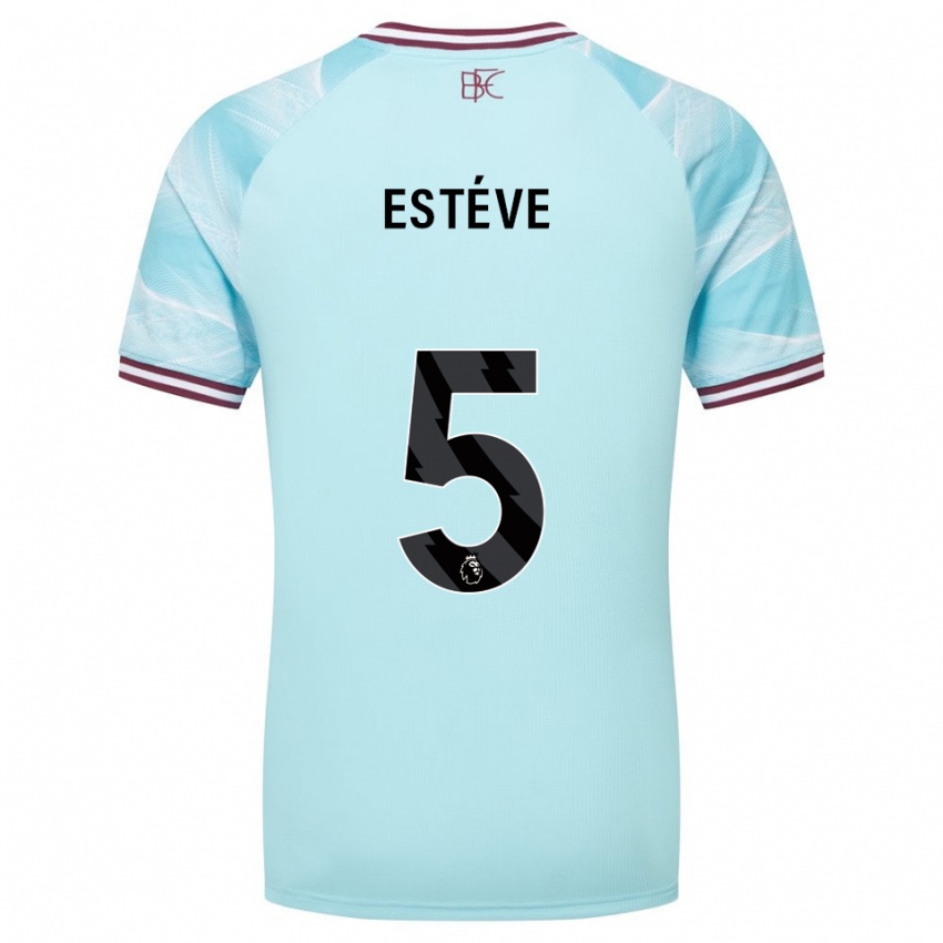 גברים מקסים אסטבה #5 תכלת בורדו הרחק ג'רזי 2025/26 חולצה קצרה