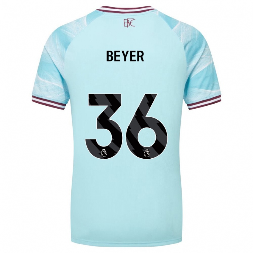 גברים יורדן בייר #36 תכלת בורדו הרחק ג'רזי 2025/26 חולצה קצרה