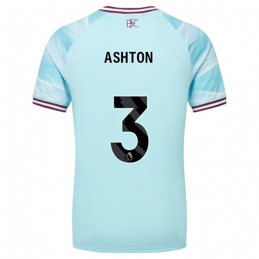 גברים Joe Ashton #3 תכלת בורדו הרחק ג'רזי 2025/26 חולצה קצרה