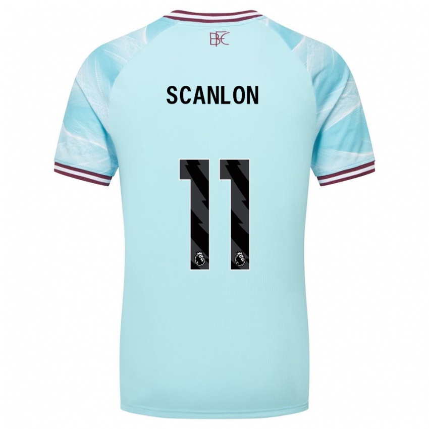 גברים Luca Scanlon #11 תכלת בורדו הרחק ג'רזי 2025/26 חולצה קצרה