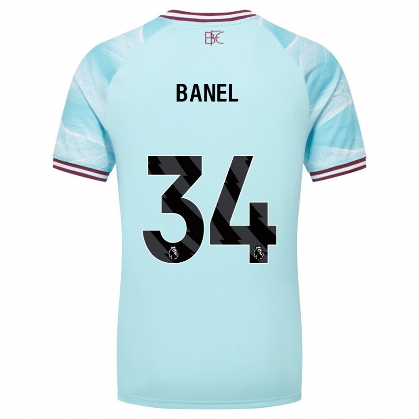גברים Jaydon Banel #34 תכלת בורדו הרחק ג'רזי 2025/26 חולצה קצרה