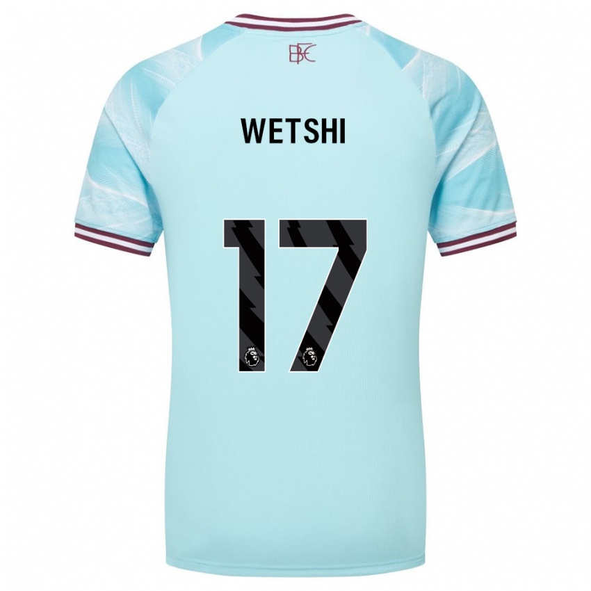 גברים Benji Wetshi #17 תכלת בורדו הרחק ג'רזי 2025/26 חולצה קצרה