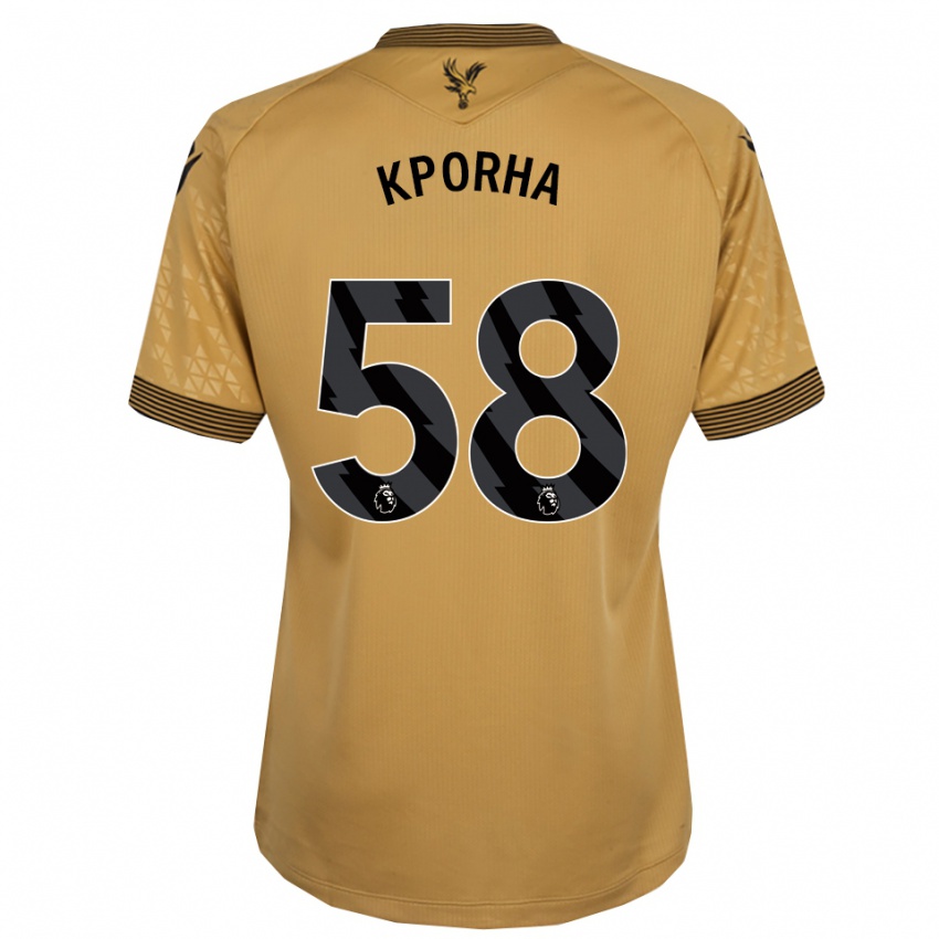 גברים Caleb Kporha #58 זהב שחור הרחק ג'רזי 2025/26 חולצה קצרה