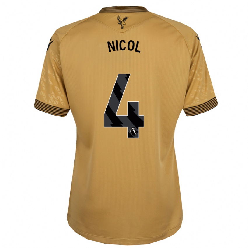 גברים Leigh Nicol #4 זהב שחור הרחק ג'רזי 2025/26 חולצה קצרה