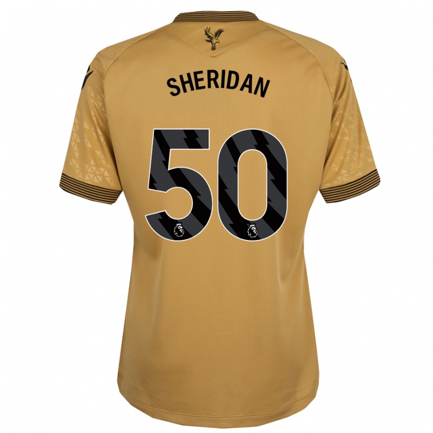 גברים Joe Sheridan #50 זהב שחור הרחק ג'רזי 2025/26 חולצה קצרה