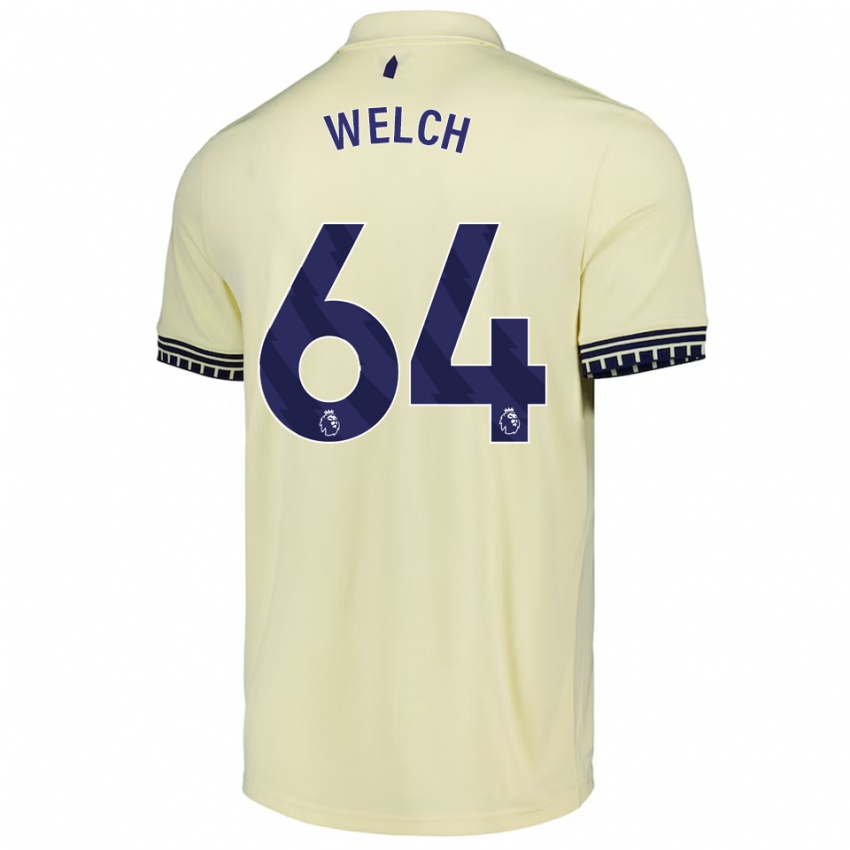 גברים Reece Welch #64 לבן מלוכלך שחור הרחק ג'רזי 2025/26 חולצה קצרה