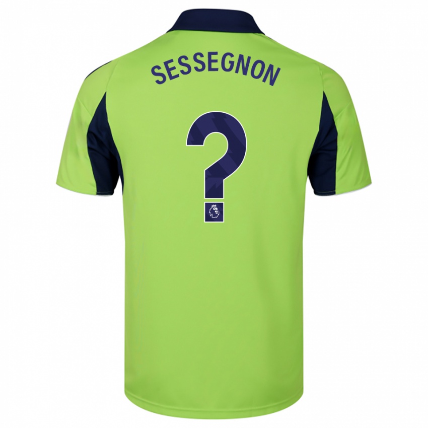 גברים Kayden Sessegnon #0 ירוק נייבי לבן הרחק ג'רזי 2025/26 חולצה קצרה