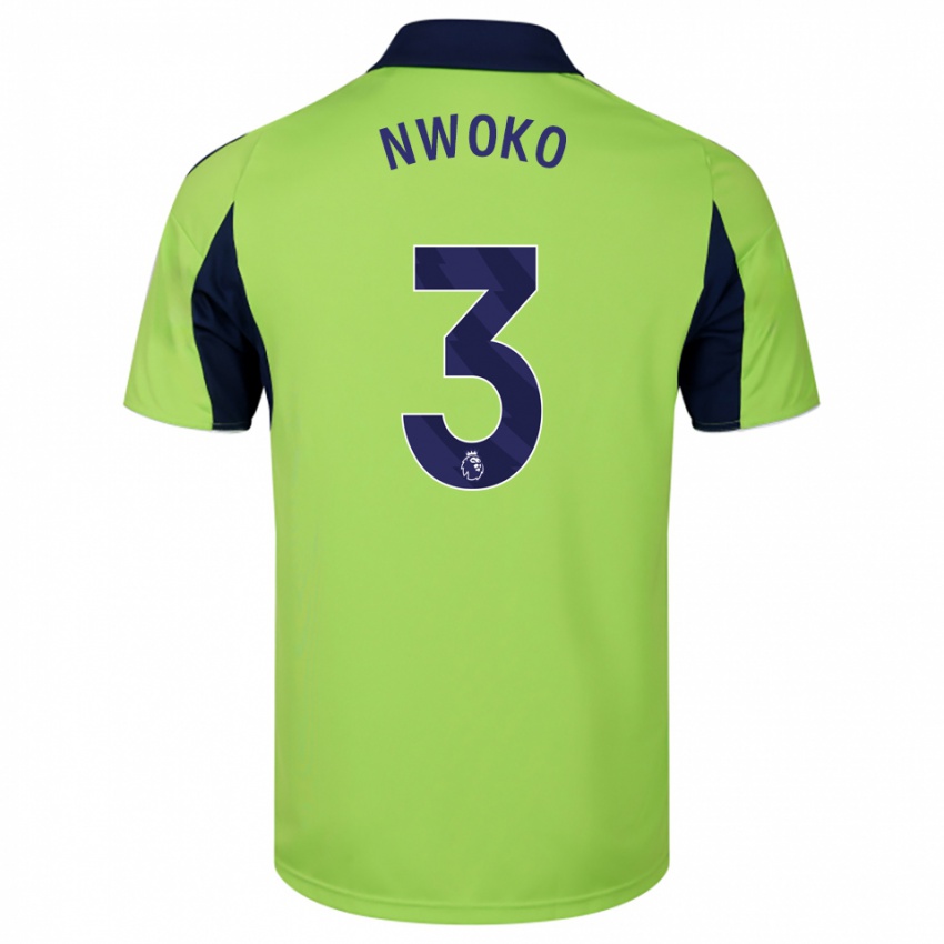 גברים Chibuzo Nwoko #3 ירוק נייבי לבן הרחק ג'רזי 2025/26 חולצה קצרה