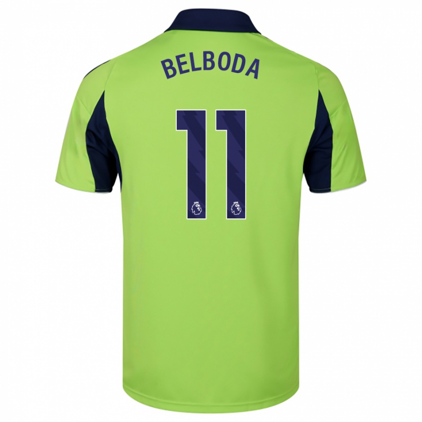 גברים Malachai Belboda #11 ירוק נייבי לבן הרחק ג'רזי 2025/26 חולצה קצרה