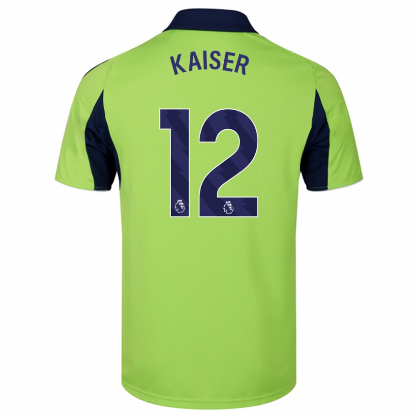 גברים Dino Kaiser #12 ירוק נייבי לבן הרחק ג'רזי 2025/26 חולצה קצרה