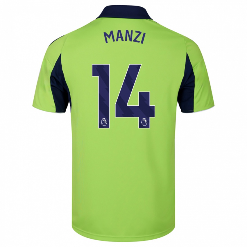גברים Sophie Manzi #14 ירוק נייבי לבן הרחק ג'רזי 2025/26 חולצה קצרה