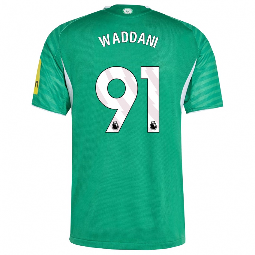 גברים מוחמד ואדני #91 ירוק לבן הרחק ג'רזי 2025/26 חולצה קצרה