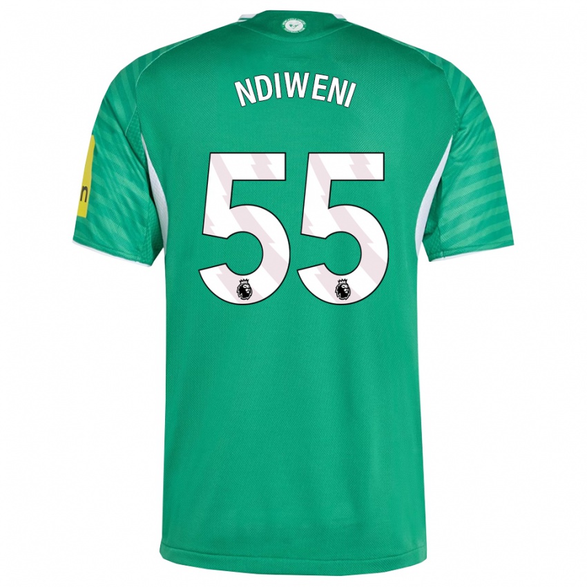 גברים Michael Ndiweni #55 ירוק לבן הרחק ג'רזי 2025/26 חולצה קצרה