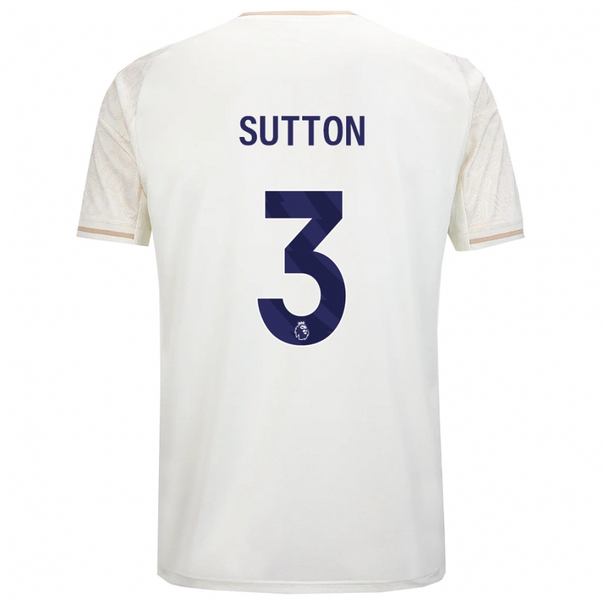 גברים Spencer Sutton #3 לבן מלוכלך שחור הרחק ג'רזי 2025/26 חולצה קצרה