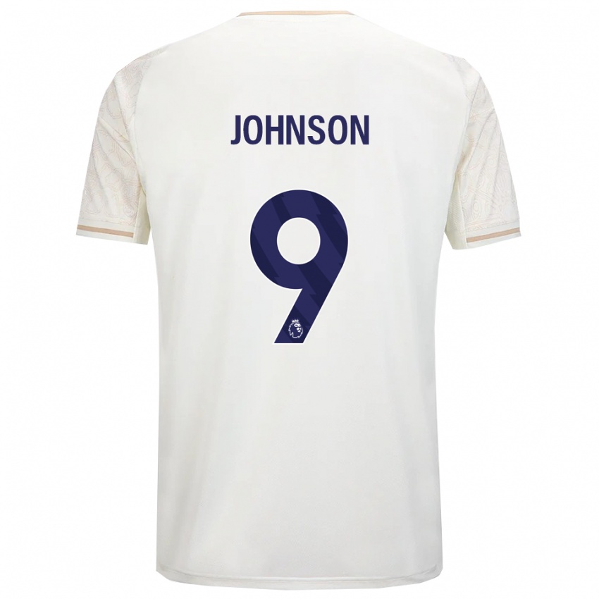 גברים Melissa Johnson #9 לבן מלוכלך שחור הרחק ג'רזי 2025/26 חולצה קצרה
