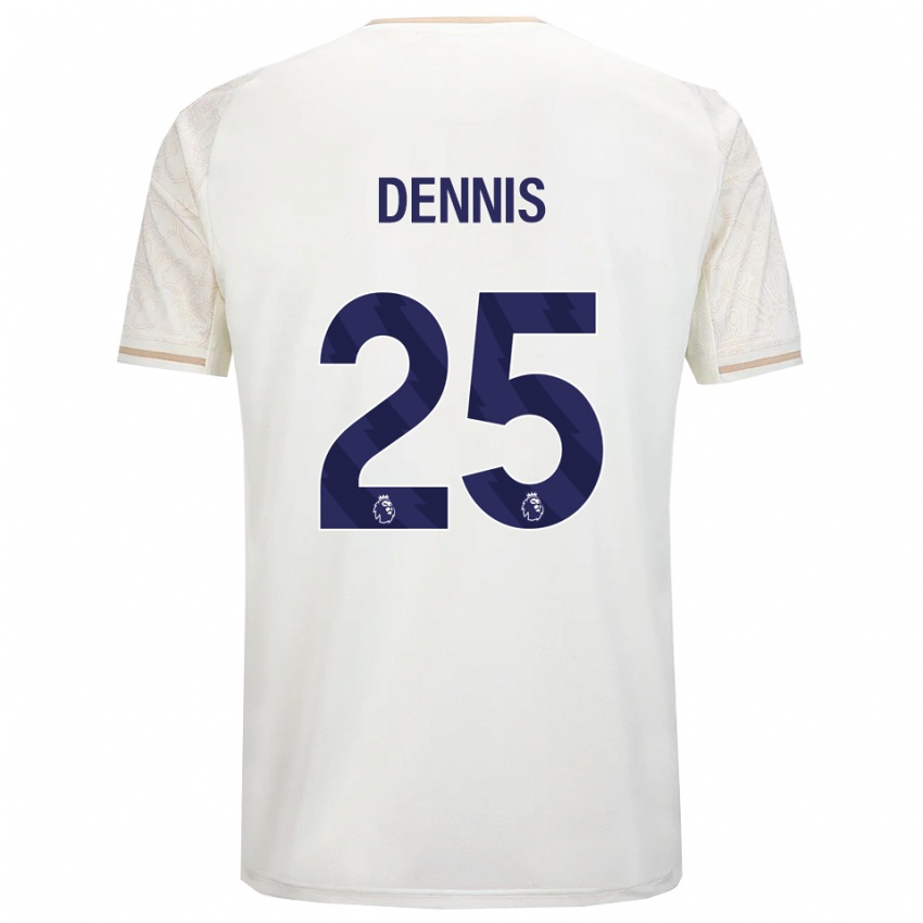 גברים עמנואל דניס #25 לבן מלוכלך שחור הרחק ג'רזי 2025/26 חולצה קצרה