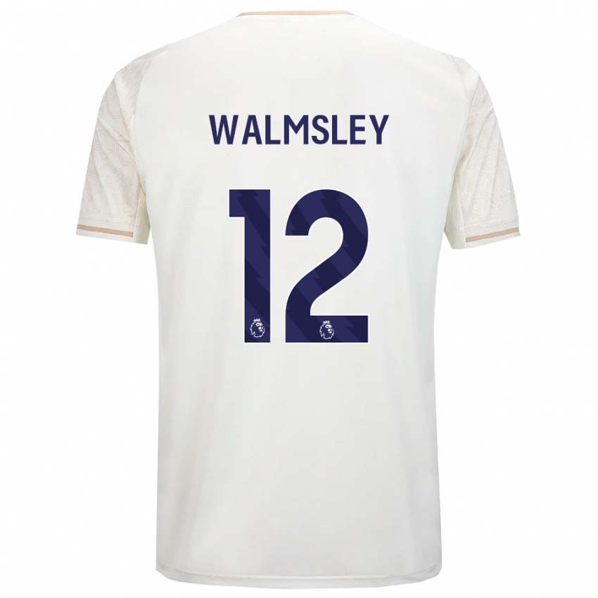גברים Joseph Walmsley #12 לבן מלוכלך שחור הרחק ג'רזי 2025/26 חולצה קצרה