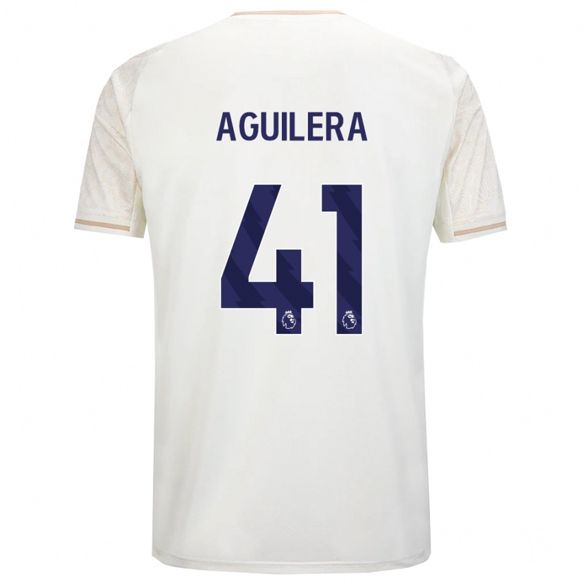 גברים ברנדון אגילרה #41 לבן מלוכלך שחור הרחק ג'רזי 2025/26 חולצה קצרה