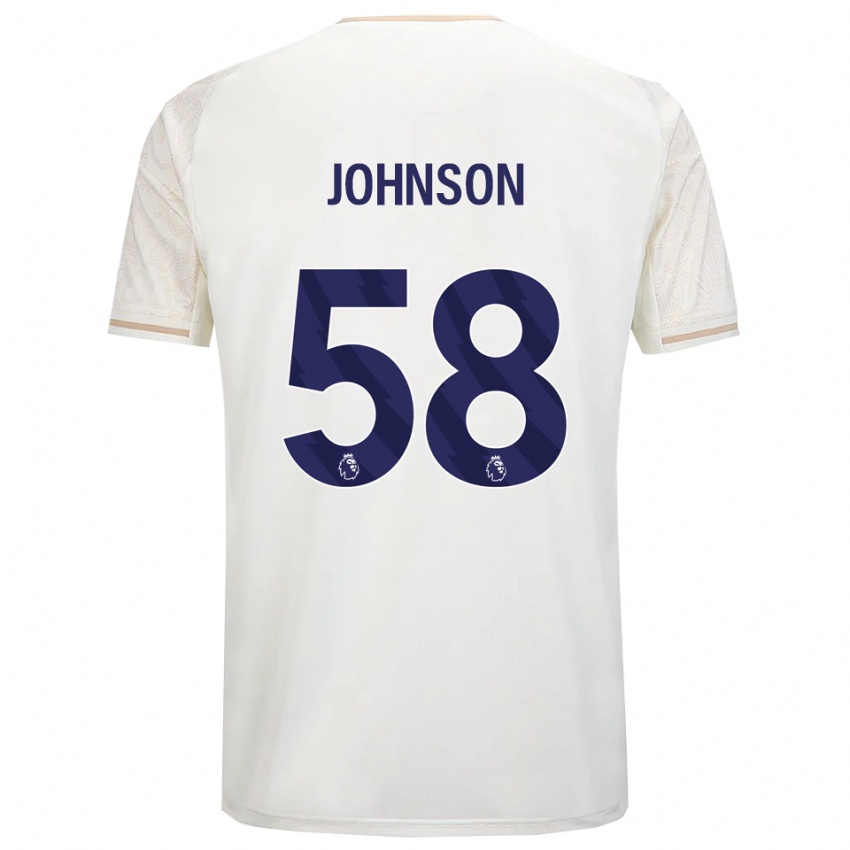 גברים פארל ג׳ונסון #58 לבן מלוכלך שחור הרחק ג'רזי 2025/26 חולצה קצרה