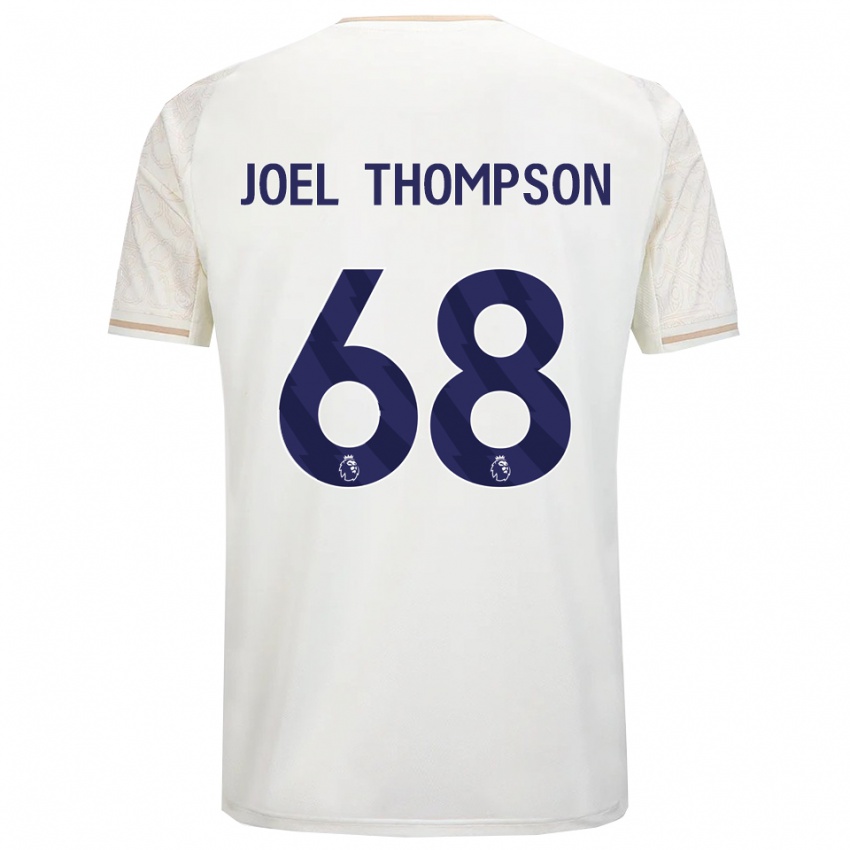 גברים ג'ואל תומפסון #68 לבן מלוכלך שחור הרחק ג'רזי 2025/26 חולצה קצרה