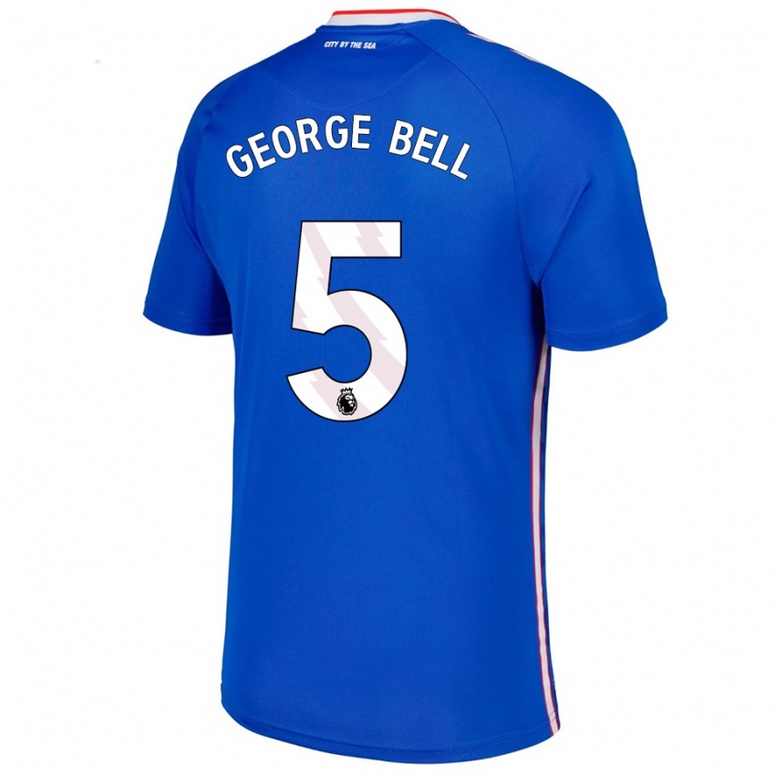 גברים George Bell #5 כחול לבן הרחק ג'רזי 2025/26 חולצה קצרה
