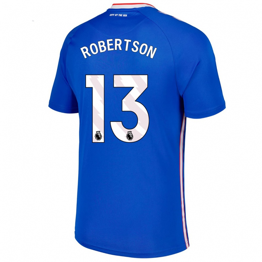 גברים Finley Robertson #13 כחול לבן הרחק ג'רזי 2025/26 חולצה קצרה