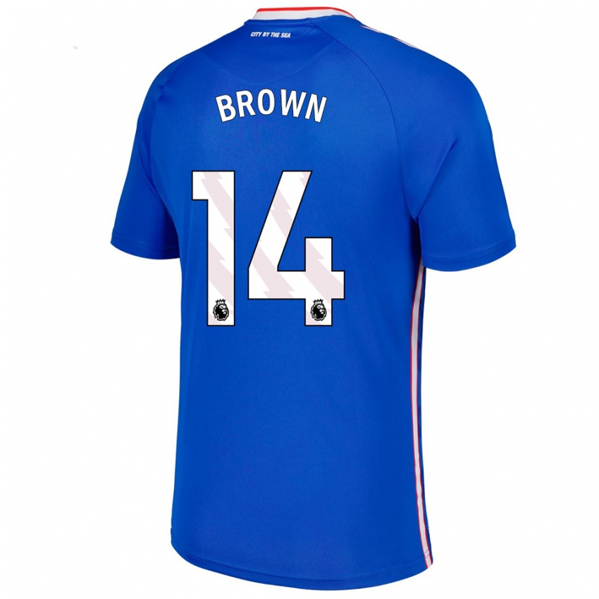 גברים Jay Brown #14 כחול לבן הרחק ג'רזי 2025/26 חולצה קצרה