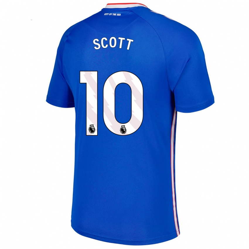 גברים Felix Scott #10 כחול לבן הרחק ג'רזי 2025/26 חולצה קצרה