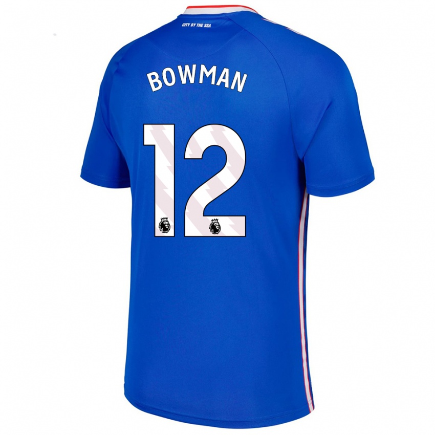 גברים Arron Bowman #12 כחול לבן הרחק ג'רזי 2025/26 חולצה קצרה