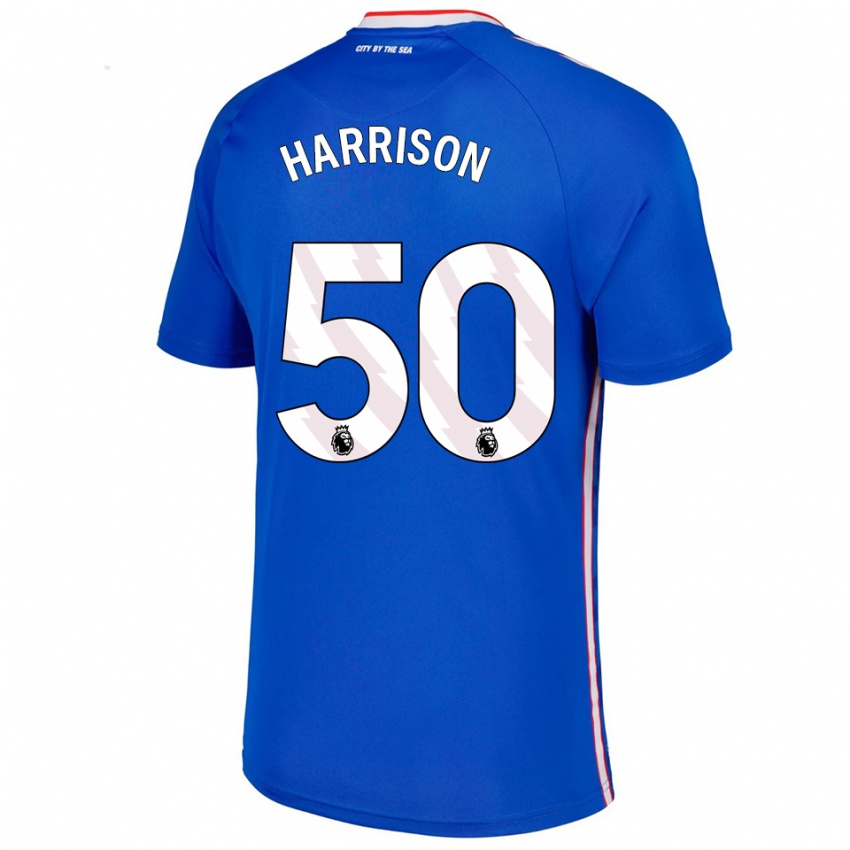 גברים הריסון ג'ונס #50 כחול לבן הרחק ג'רזי 2025/26 חולצה קצרה