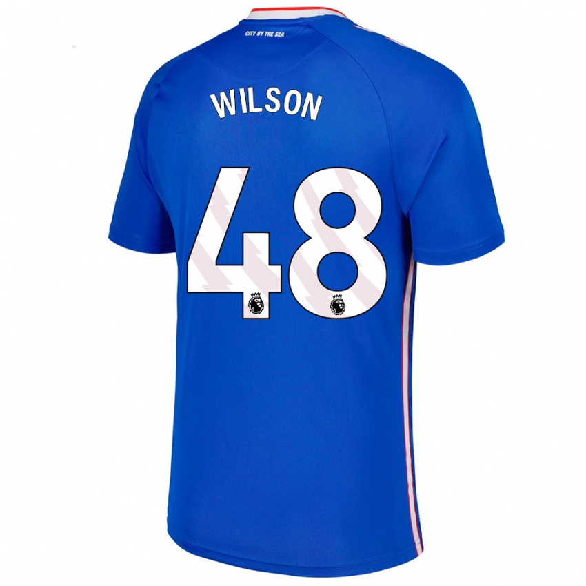 גברים קאלום וילסון #48 כחול לבן הרחק ג'רזי 2025/26 חולצה קצרה