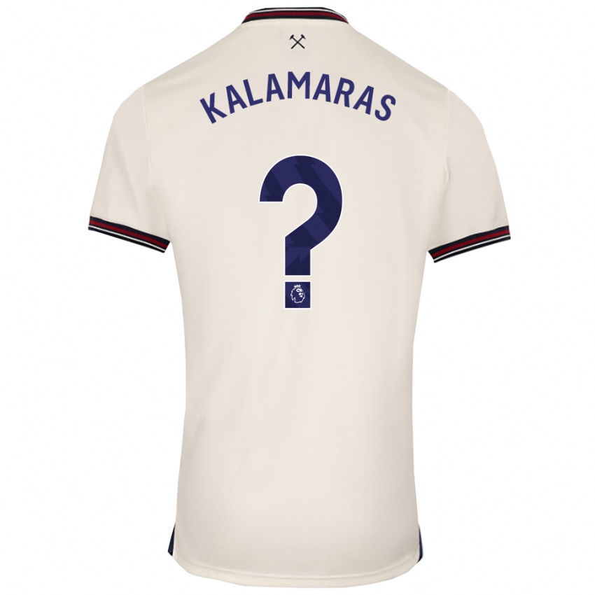 גברים Pablo Kalamaras #0 לבן מלוכלך הרחק ג'רזי 2025/26 חולצה קצרה